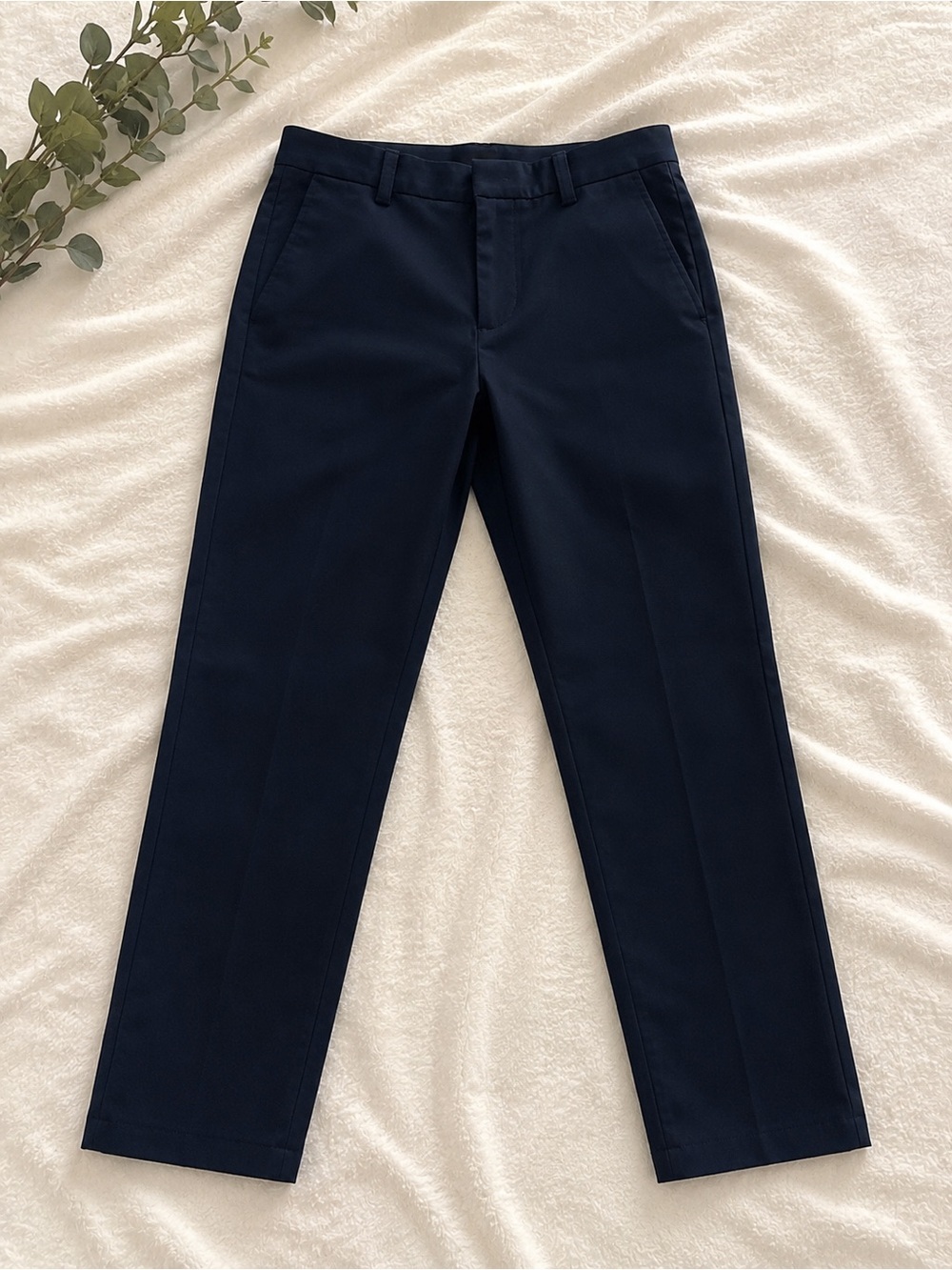 H&M Navy Tailored Straight-Leg Chinos